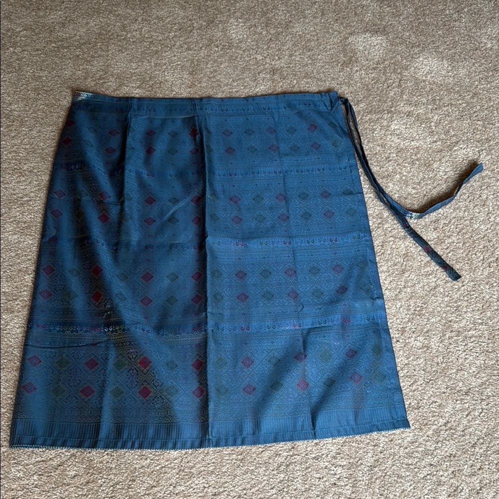 Blue Wrap Skirt from Thailand or Cambodia